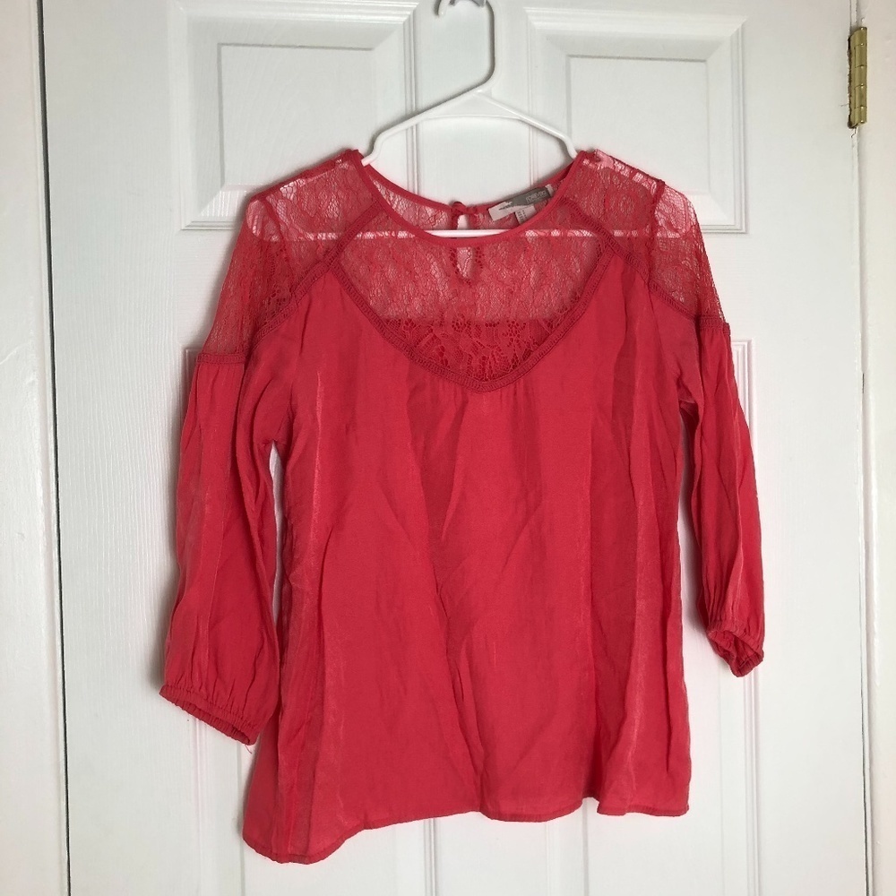 Forever 21 Coral Lace Blouse‎ Women Size S